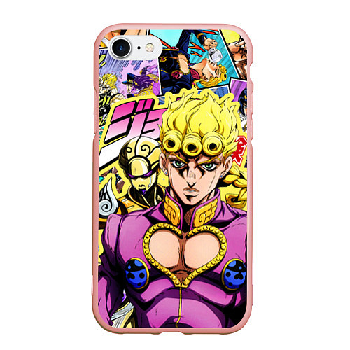 Чехол iPhone 7/8 матовый JoJos Bizarre Adventure - Джорно Джованна / 3D-Светло-розовый – фото 1