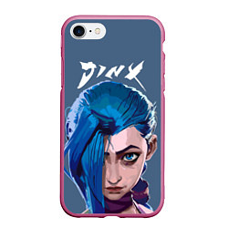 Чехол iPhone 7/8 матовый Jinx Arcane, цвет: 3D-малиновый