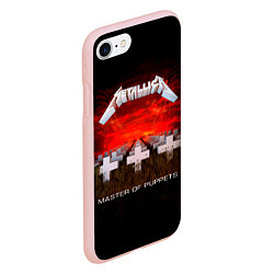 Чехол iPhone 7/8 матовый Master of Puppets - Metallica, цвет: 3D-светло-розовый — фото 2