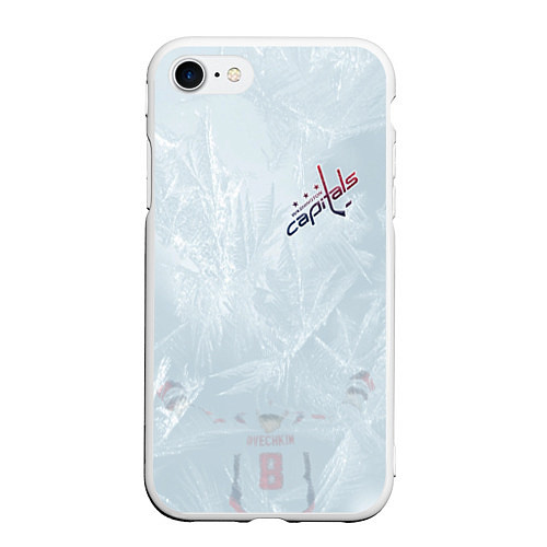 Чехол iPhone 7/8 матовый Washington Capitals Ovi8 Grey Ice theme / 3D-Белый – фото 1