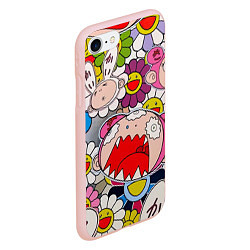 Чехол iPhone 7/8 матовый Takashi Murakami кричащий арт, цвет: 3D-светло-розовый — фото 2