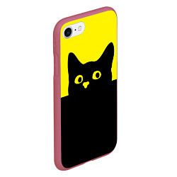 Чехол iPhone 7/8 матовый Котик голова кота, цвет: 3D-малиновый — фото 2