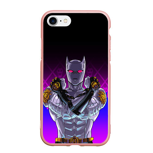 Чехол iPhone 7/8 матовый JOJO KILLER QUEEN КОРОЛЕВА УБИЙЦА FIRE STYLE / 3D-Светло-розовый – фото 1