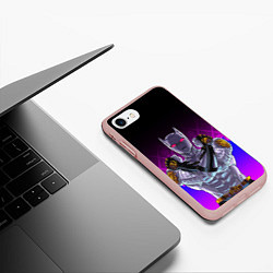 Чехол iPhone 7/8 матовый JOJO KILLER QUEEN КОРОЛЕВА УБИЙЦА FIRE STYLE, цвет: 3D-светло-розовый — фото 2
