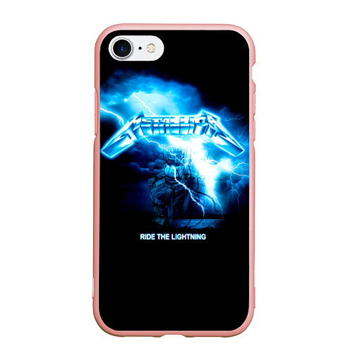 Чехол iPhone 7/8 матовый Ride the Lightning Metallica / 3D-Светло-розовый – фото 1