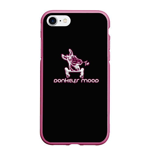 Чехол iPhone 7/8 матовый Donkeys mood / 3D-Малиновый – фото 1