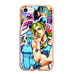 Чехол iPhone 7/8 матовый JoJos Bizarre Adventure - Джолин Кудзё, цвет: 3D-светло-розовый