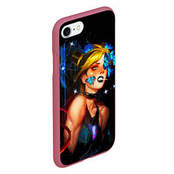 Чехол iPhone 7/8 матовый Jojo Stone Ocean Jolyne cujoh, цвет: 3D-малиновый — фото 2