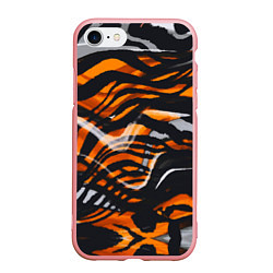 Чехол iPhone 7/8 матовый Окрас тигра, цвет: 3D-баблгам