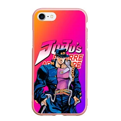 Чехол iPhone 7/8 матовый JOJO BIZARRE ADVENTURE ДЖО ДЖО ГРАДИЕНТ, цвет: 3D-светло-розовый