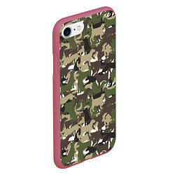 Чехол iPhone 7/8 матовый Камуфляж из Собак Camouflage, цвет: 3D-малиновый — фото 2