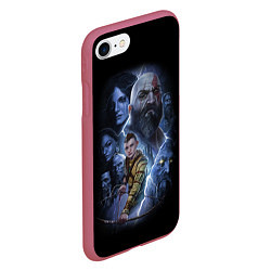 Чехол iPhone 7/8 матовый GOD OF WAR РАГНАРЁК, цвет: 3D-малиновый — фото 2