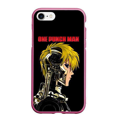 Чехол iPhone 7/8 матовый Кибернетическое тело Геноса One Punch-Man / 3D-Малиновый – фото 1