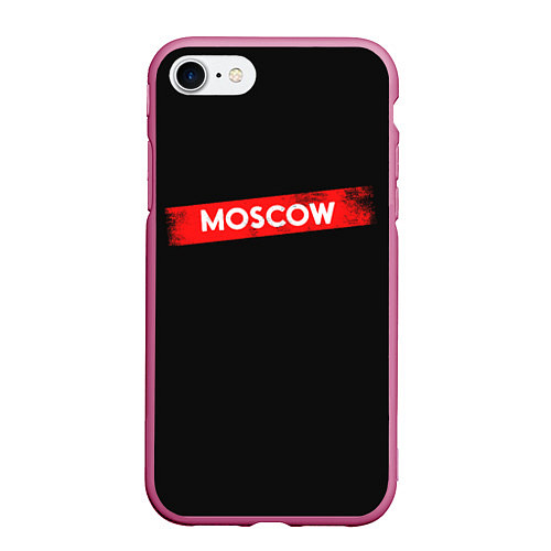 Чехол iPhone 7/8 матовый MOSCOW БУМАЖНЫЙ ДОМ / 3D-Малиновый – фото 1