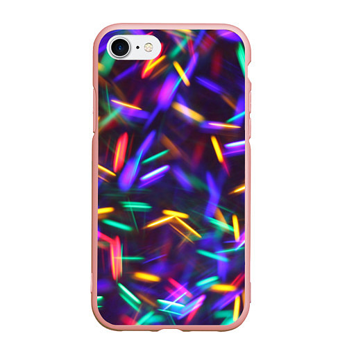 Чехол iPhone 7/8 матовый Новогодние Фонарики / 3D-Светло-розовый – фото 1