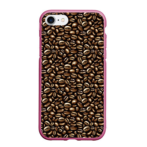 Чехол iPhone 7/8 матовый Кофе Coffee / 3D-Малиновый – фото 1