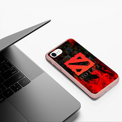 Чехол iPhone 7/8 матовый DOTA 2 ЛОГО В ОГНЕ, ПЕРСОНАЖИ, цвет: 3D-светло-розовый — фото 2