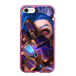 Чехол iPhone 7/8 матовый JINX ПРИКРЫВАЕТ ЛИЦО LOL