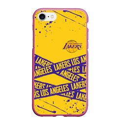 Чехол iPhone 7/8 матовый LAKERS SPORT LINE STYLE NBA, цвет: 3D-малиновый