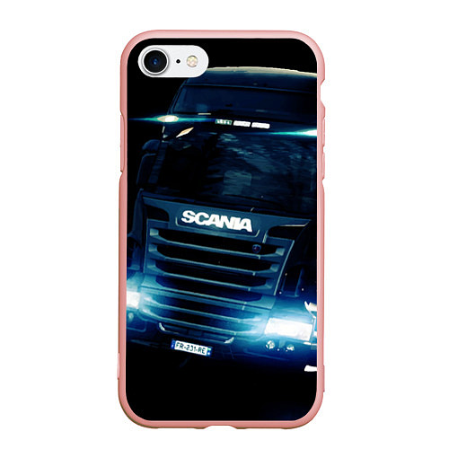 Чехол iPhone 7/8 матовый SCANIA Дальнобой 2022 / 3D-Светло-розовый – фото 1