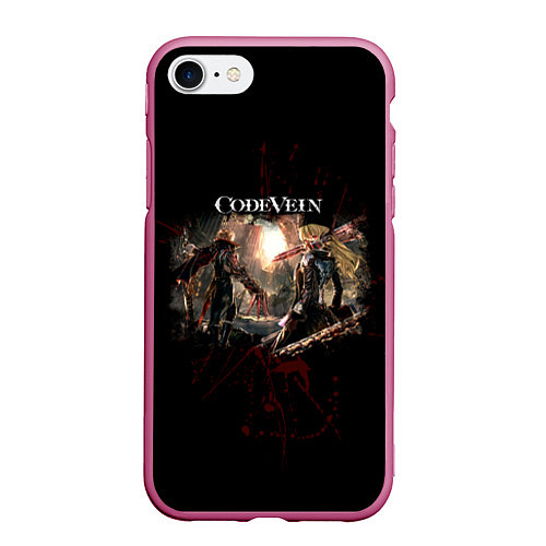 Чехол iPhone 7/8 матовый Code Vein - Вампиры / 3D-Малиновый – фото 1