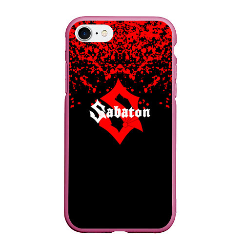 Чехол iPhone 7/8 матовый Sabaton красные брызги / 3D-Малиновый – фото 1