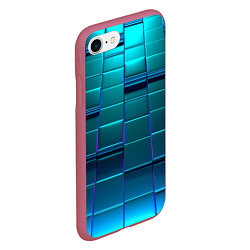 Чехол iPhone 7/8 матовый 3D квадраты неоновые, цвет: 3D-малиновый — фото 2