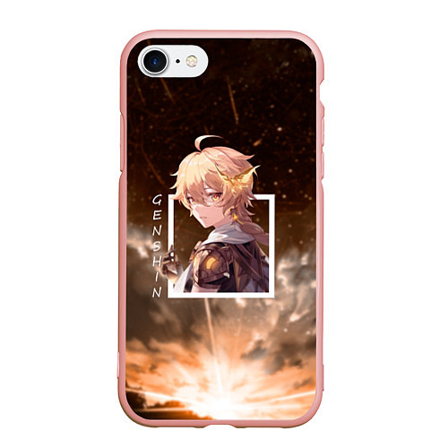 Чехол iPhone 7/8 матовый Итэр Aether, Genshin Impact Геншин импакт / 3D-Светло-розовый – фото 1
