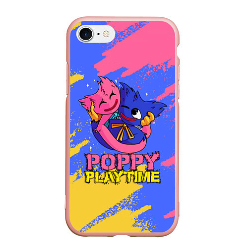 Чехол iPhone 7/8 матовый Huggy Wuggy and Kissy Missy Poppy Playtime / 3D-Светло-розовый – фото 1