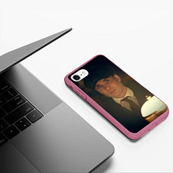 Чехол iPhone 7/8 матовый Острые Козырьки 2, цвет: 3D-малиновый — фото 2