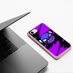 Чехол iPhone 7/8 матовый Geometry Dash game - Геометри Дэш, цвет: 3D-светло-розовый — фото 2