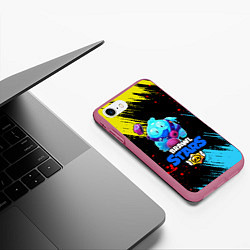 Чехол iPhone 7/8 матовый BRAWL STARS БЕГУЩИЙ SQUEAK, цвет: 3D-малиновый — фото 2