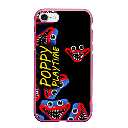 Чехол iPhone 7/8 матовый Poppy Playtime Страх настигнет, цвет: 3D-малиновый