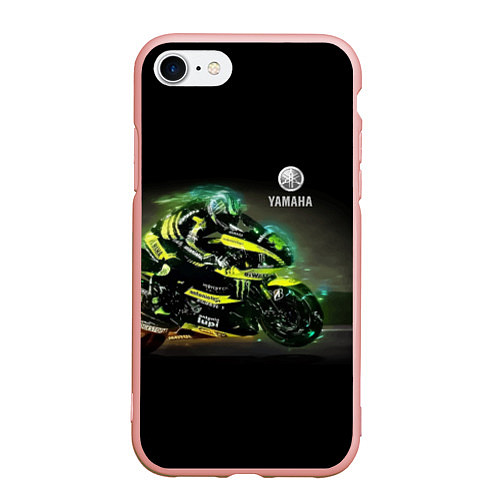 Чехол iPhone 7/8 матовый YAMAHA - famous racing team! / 3D-Светло-розовый – фото 1