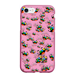 Чехол iPhone 7/8 матовый Toca Boca logo pink Тока Бока, цвет: 3D-малиновый