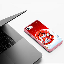 Чехол iPhone 7/8 матовый Китайский тигр с зонтиком 2022, цвет: 3D-баблгам — фото 2