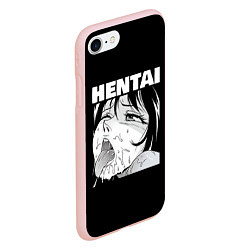 Чехол iPhone 7/8 матовый HENTAI девочка ahegao, цвет: 3D-светло-розовый — фото 2