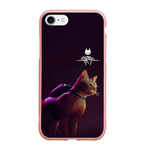 Чехол iPhone 7/8 матовый Stray: Wandering Cat / 3D-Светло-розовый – фото 1