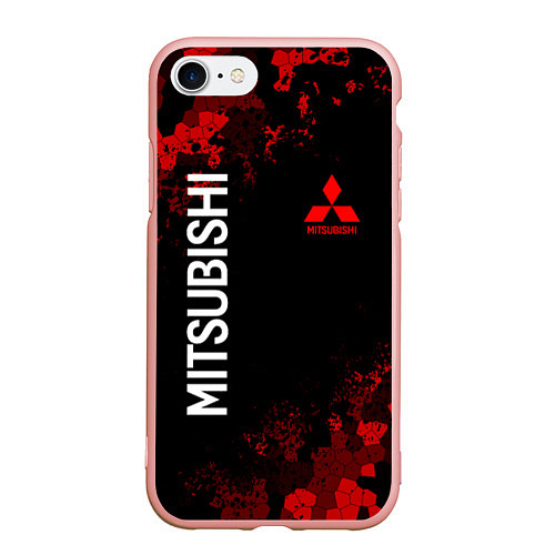 Чехол iPhone 7/8 матовый MITSUBISHIC MILITARY GEOMETRY RED / 3D-Светло-розовый – фото 1