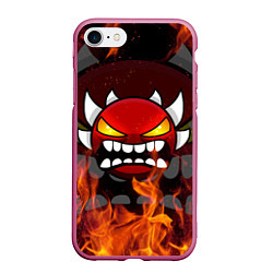Чехол iPhone 7/8 матовый GEOMETRY DASH DEMON FIRE SMILE