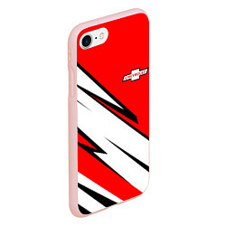 Чехол iPhone 7/8 матовый CHEVROLET Узор Логотип, цвет: 3D-светло-розовый — фото 2