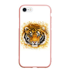 Чехол iPhone 7/8 матовый Дикий Тигр Wild Tiger, цвет: 3D-светло-розовый