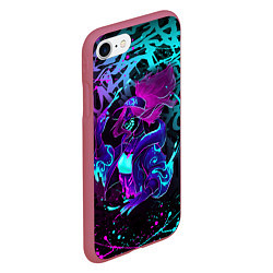 Чехол iPhone 7/8 матовый KDA NEON GRAFFITI LEAGUE OF LEGENDS, цвет: 3D-малиновый — фото 2