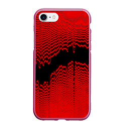 Чехол iPhone 7/8 матовый Красная волна, цвет: 3D-малиновый