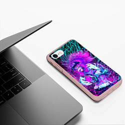 Чехол iPhone 7/8 матовый KDA NEON DRAGON LEAGUE OF LEGENDS, НЕОНОВЫЕ БРЫЗГИ, цвет: 3D-светло-розовый — фото 2