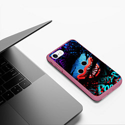Чехол iPhone 7/8 матовый POPPY PLAYTIME ЛИЦО МОНСТРА ХАГИ ВАГИ, цвет: 3D-малиновый — фото 2