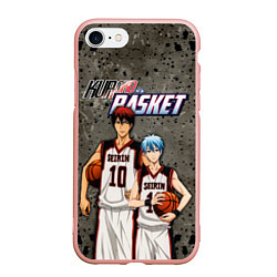 Чехол iPhone 7/8 матовый Kuroko no Basket, Kagami Taiga Kuroko Tetsuya, цвет: 3D-светло-розовый