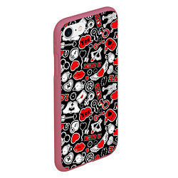Чехол iPhone 7/8 матовый Влюблённость Love, цвет: 3D-малиновый — фото 2