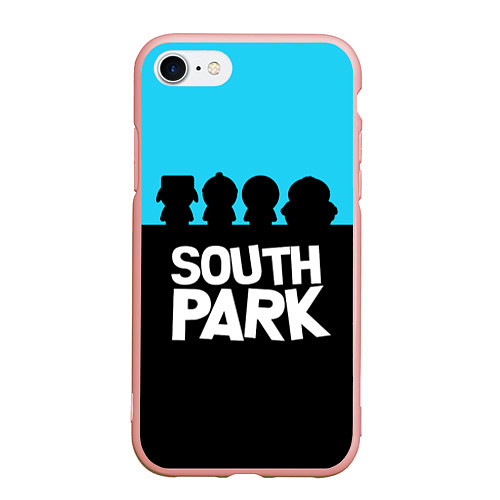 Чехол iPhone 7/8 матовый Южный парк персонажи South Park / 3D-Светло-розовый – фото 1