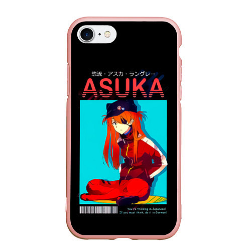 Чехол iPhone 7/8 матовый Asuka - Neon Genesis Evangelion / 3D-Светло-розовый – фото 1